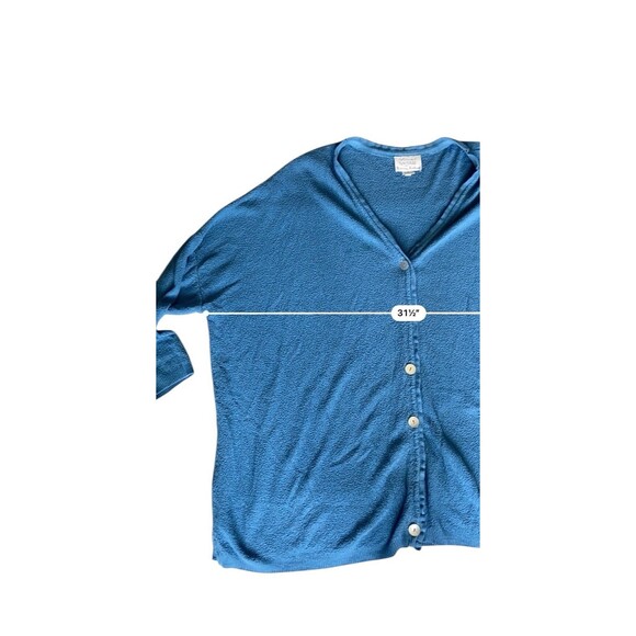 Vintage Stephanie Schuster Princess Knitwear Cardigan Womens 3X Blue Lagenlook - Picture 11 of 14